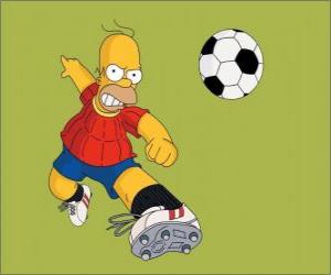 Puzzle Χόμερ Σίμπσονς παίζουν ποδόσφαιρο